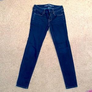 American Eagle dark blue jeggings.